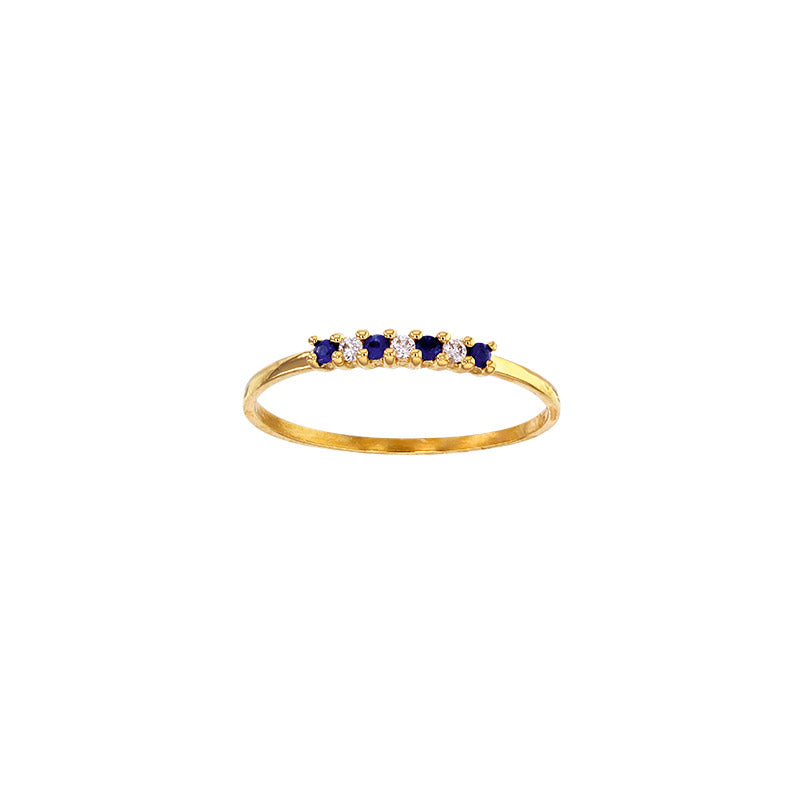 Saphir- & Diamant-Ring „Midnight Glow“ – 18k Gelbgold