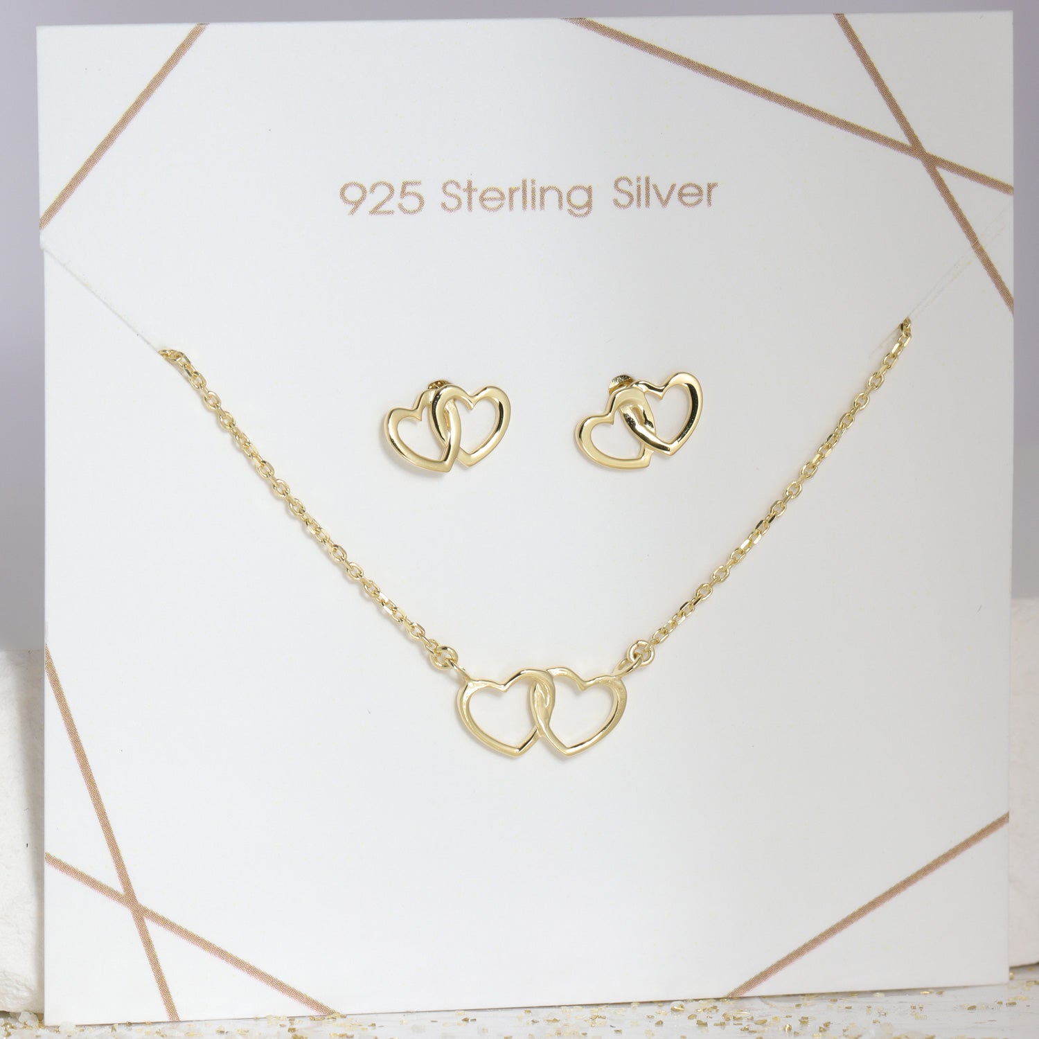 Set „Goldene Verbundenheit“ – Exklusives Collier & Ohrstecker (vergoldet)