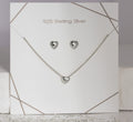 Set „Pure Liebe“ – Puristisches Collier & Ohrstecker aus rhodiniertem Silber