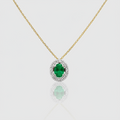 Smaragd-Collier „Royal Green“ – 18k Gold & Diamanten (0,12 ct)