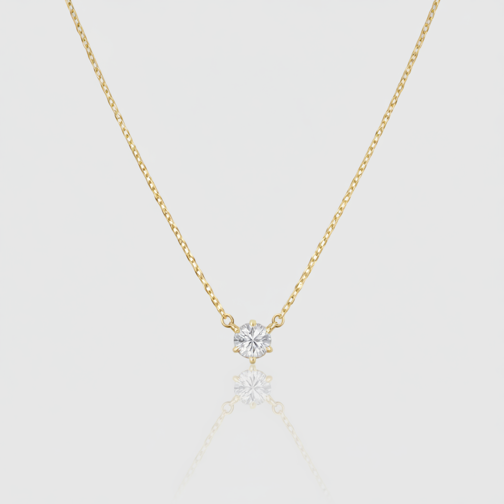 Solitär-Collier „Stellar Sparkle“ – 18k Gelbgold (4 mm)