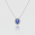 Tansanit-Collier „Midnight Blue“ – 18k Weißgold & Diamanten (0,12 ct)