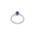 Tansanit-Ring „Arctic Velvet“ – 18k Weißgold mit Diamant