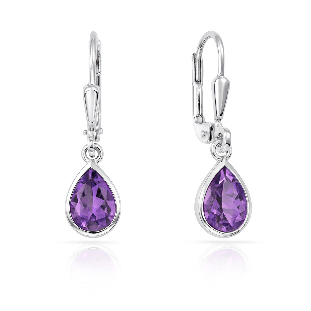 Ohrhänger „Arctic Violet“ – Echter Amethyst aus rhodiniertem 925er Silber