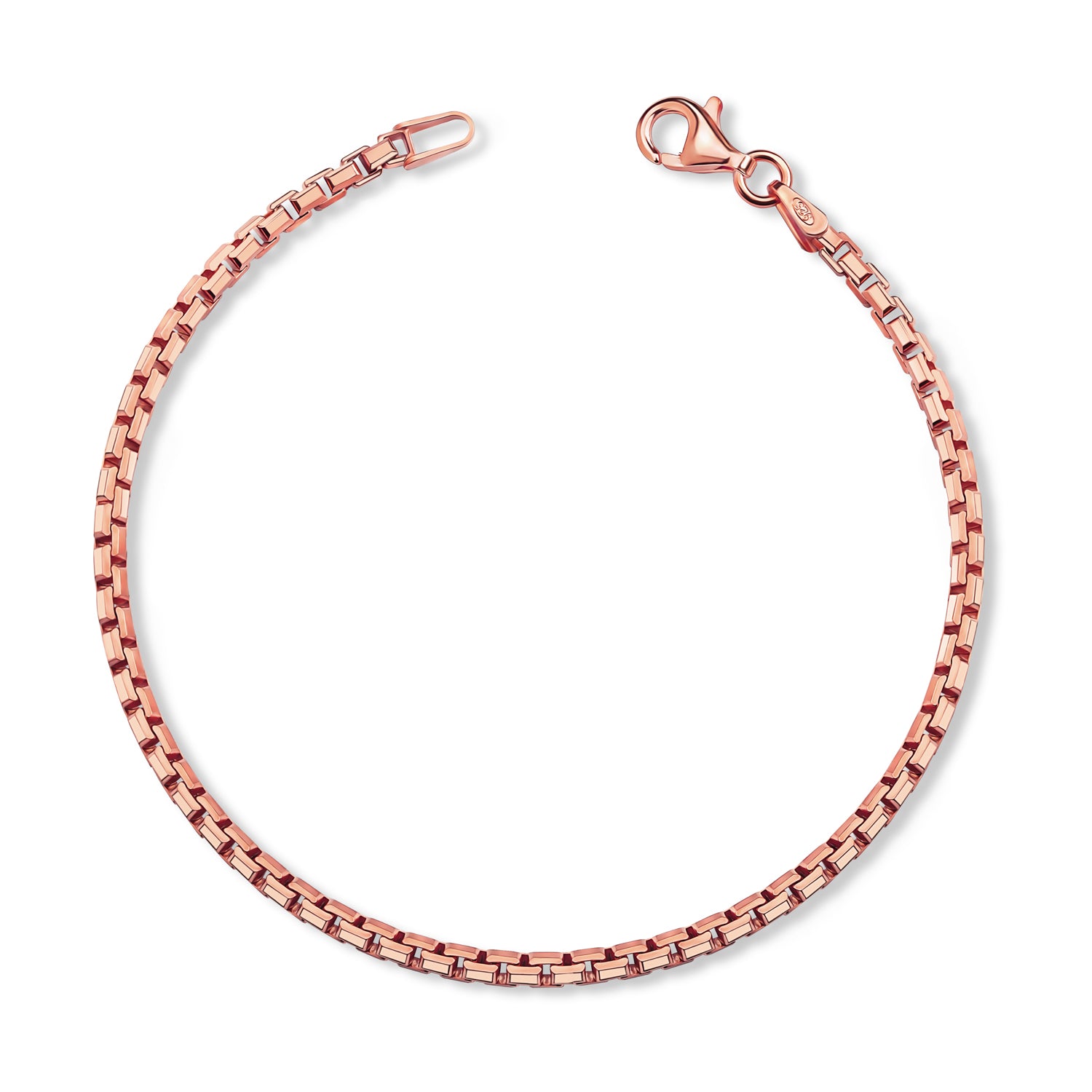 Venezianerarmband „Rosé Cube Elite“ – aus rosévergoldetem 925er Sterling Silber