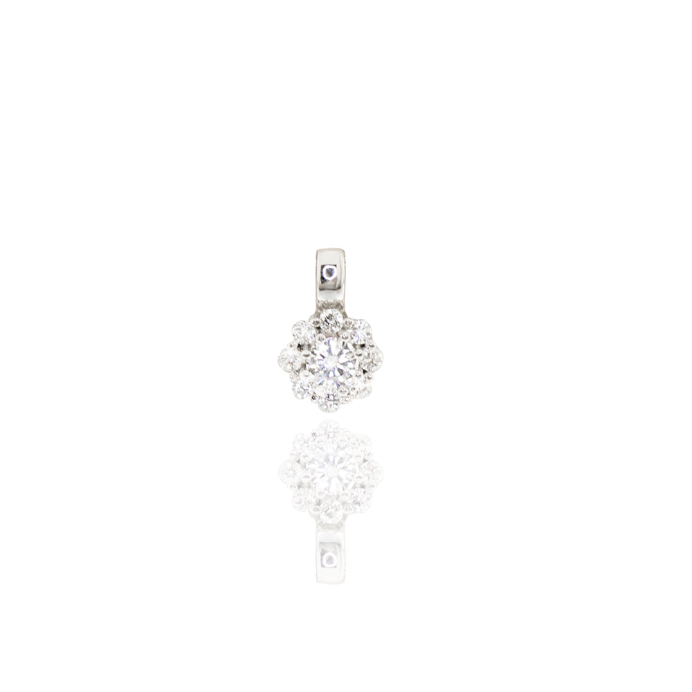 Weißgold-Anhänger „Brilliant Cluster“ – 0,28ct Brillanten (SI/TW) aus 590/- Gold