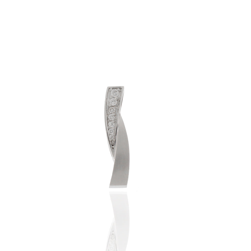 Weißgold-Anhänger „Velvet Arc“ – 0,10ct Brillanten aus 590/- Gold