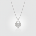 Weißgold-Collier „Heart Lock“ – 375er Gold mit Zirkonia-Pavé