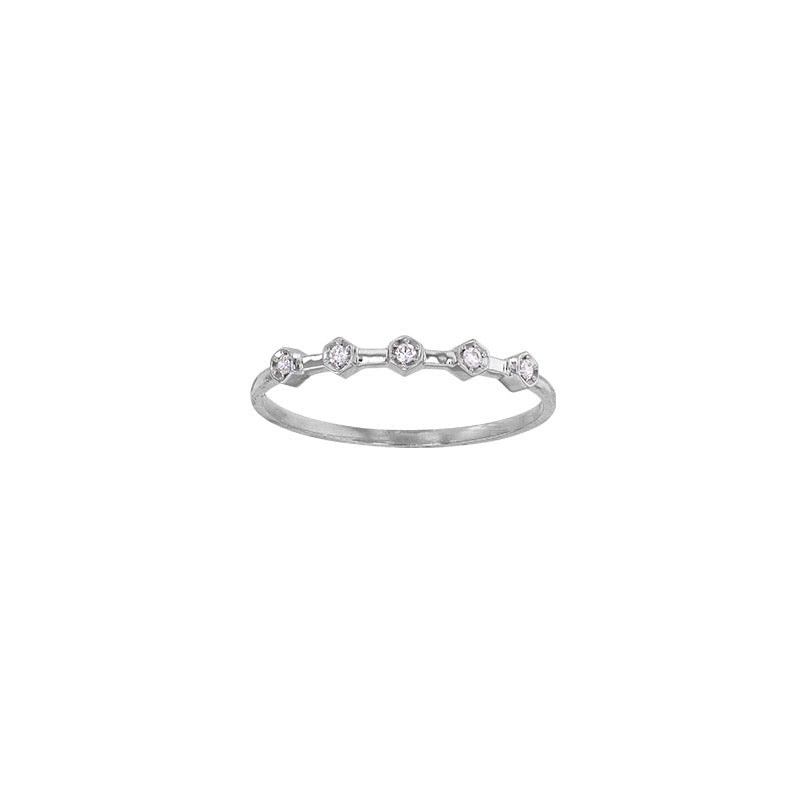 Weißgold-Ring „Arctic Hexa“ – 18k Gold