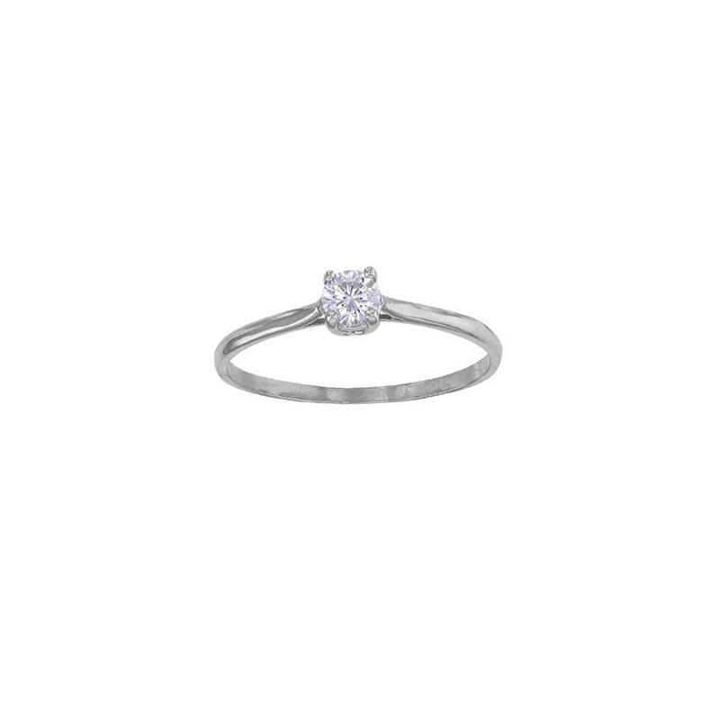 Weißgold-Solitär „Nordic Frost“ – 18k Gold