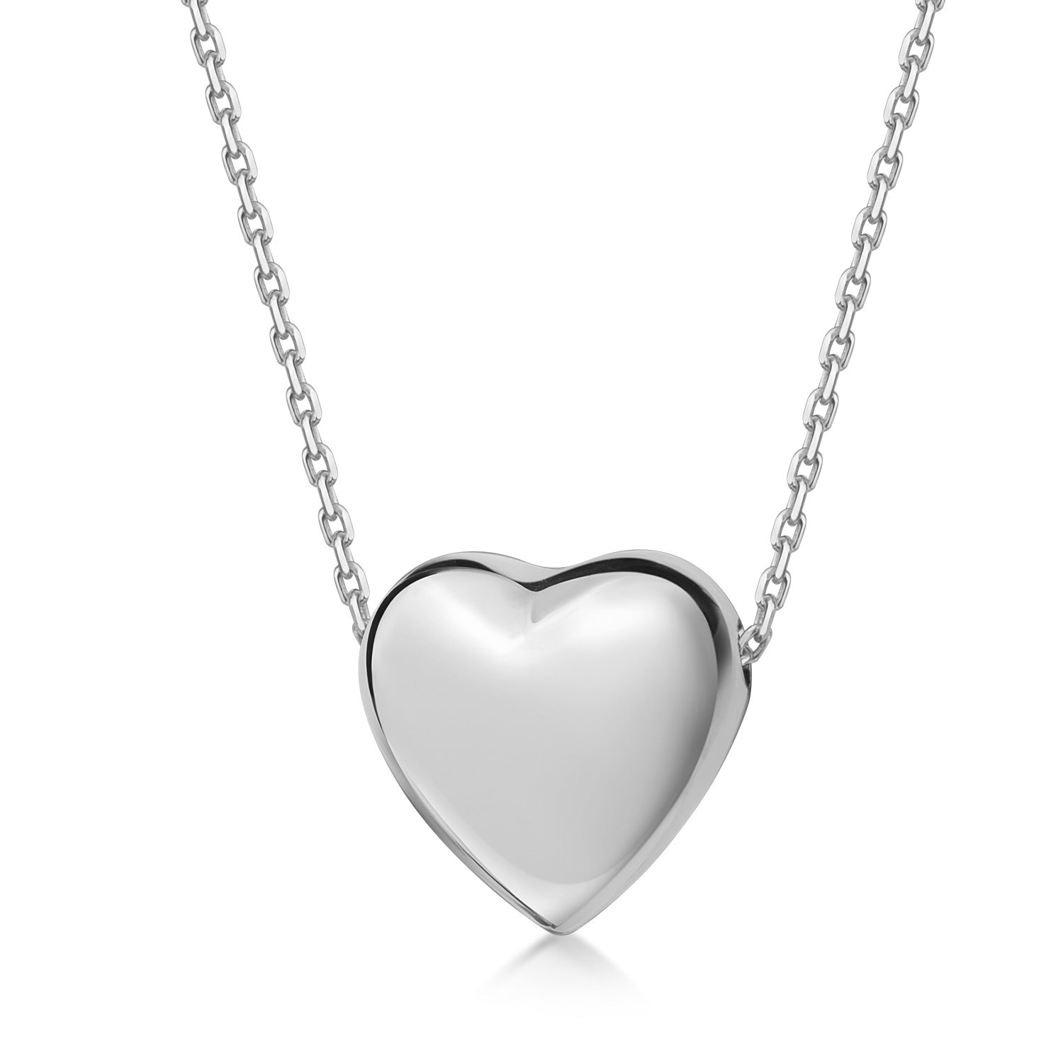 Zeitlose Herzlichkeit – Klassisches Silber-Collier (rhodiniert)