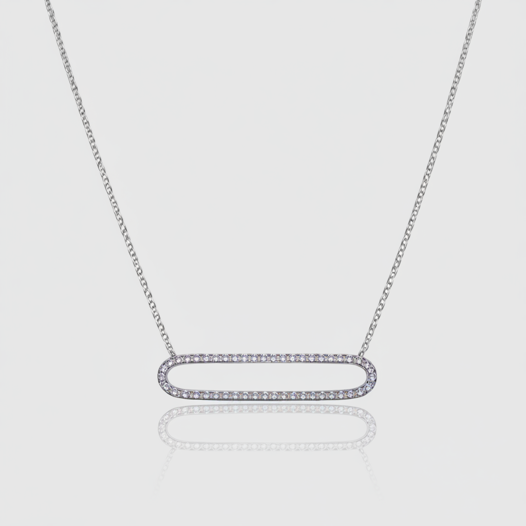 Diamant-Collier „Eternal Bar“ – 18k Weißgold (0,50 ct)